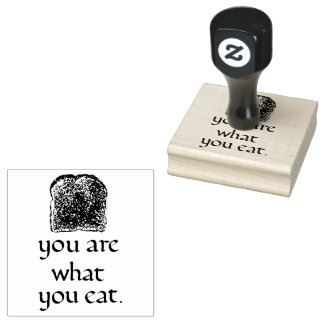 Rustic Bread & Handwritten Text Rubber Stamp Rubberstempel