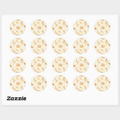 Rustic Bread & Wheat Seamless Pattern Ronde Sticker (Vel)