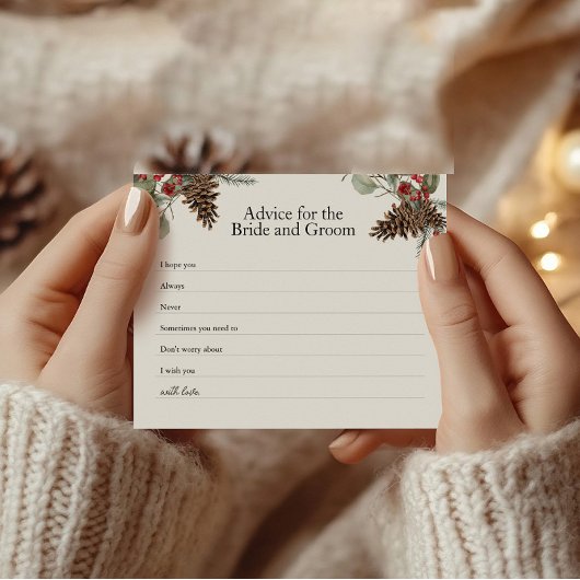 Rustic Bridal Advice Kaart | Plaid & Pinecones