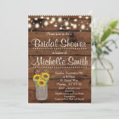 Rustic Bridal Shower Invitation, Mason Jar, Floral Kaart (Staand voorkant)