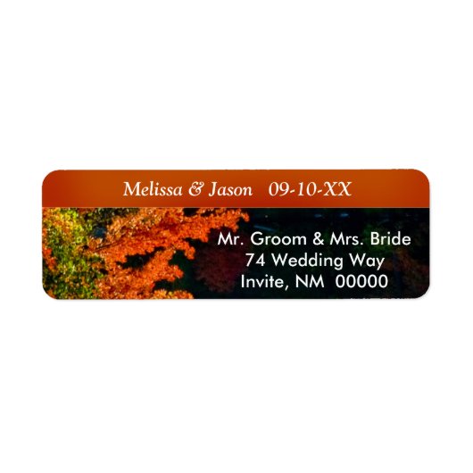 Rustic Bride Groom Herfst Foliage Wedding Invite L Etiket (Voorkant)