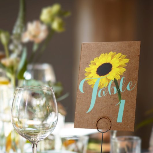 Rustic Bride Sunflower Shower Wedding Reception Kaart