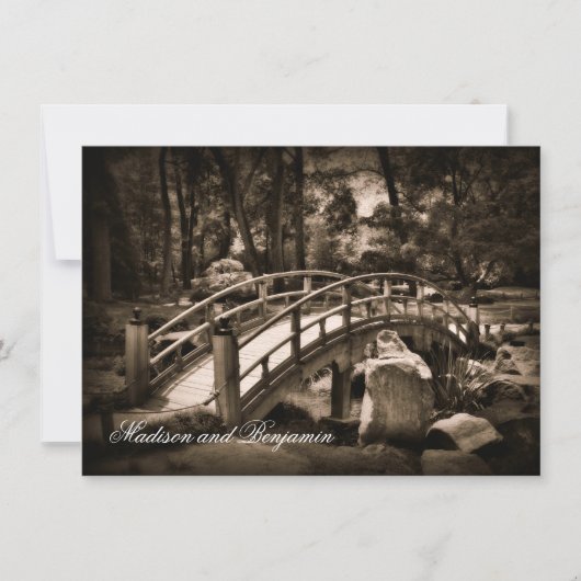 Rustic Bridge Country Wedding Invitations Kaart (Voorkant)