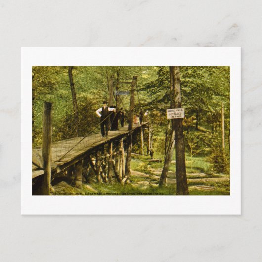 Rustic Bridge Eastman Springs Benton Harbor Mi Briefkaart (Voorkant)