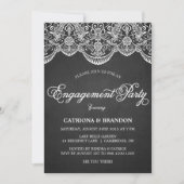Rustic Brocade Lace Engagement Party Invitation (Devant)