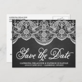 Rustic Brocade Lace Save the Date Briefkaart (Voorkant / Achterkant)