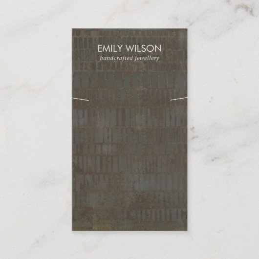RUSTIC BRONZE GRAY LINES KETTING BRACELET DISPLAY VISITEKAARTJE (Voorkant)