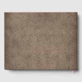 Rustic Brown Aged Burlap Linen Afstuderen Gastenboek (Achterkant)