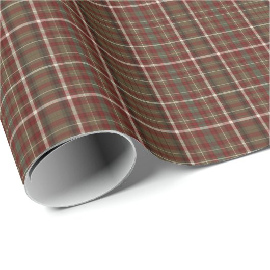 Rustic Brown and Maroon Fine Tartan Cadeaupapier (Rol Hoek)
