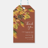 Rustic Brown Autumn Foliage Fall Weddenschap Cadeaulabel (Voorkant)