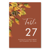 Rustic Brown Autumn Foliage Fall Wedding Kaart