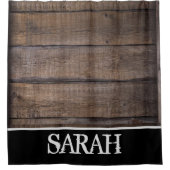 Rustic Brown Barn Farmhouse Name Custom Douchegordijn (Voorkant)