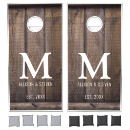 Rustic Brown Barn Wood Farmhouse Family Monogram