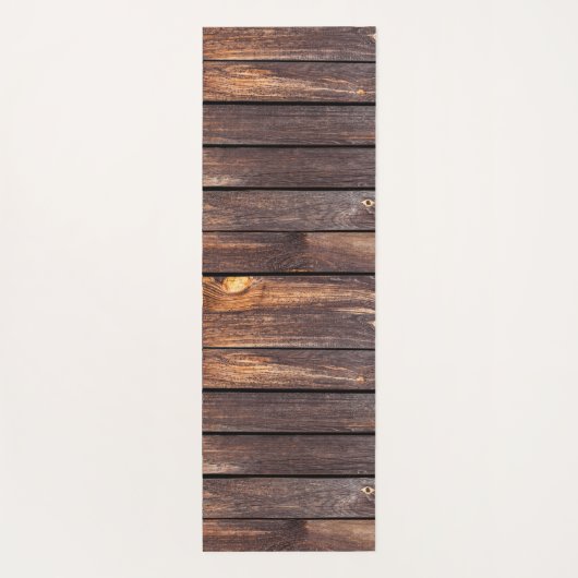Rustic Brown Barn Wood Script Custom Name Yogamat (Achterkant)