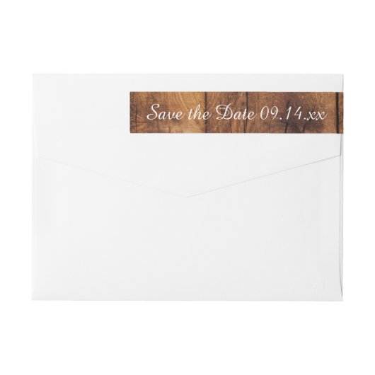 Rustic Brown Barn Wood Wedding Save the Date (Achterkant)