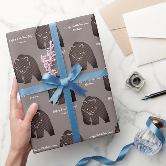 Rustic Brown Beer Hunt Birthday Custom Message Cadeaupapier (Geschenken)