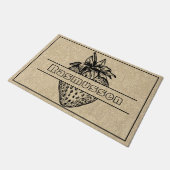 Rustic Brown Black Strawberry Aangepaste naam Welk Deurmat (Schuin)