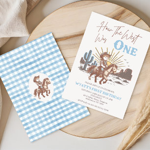 Rustic Brown Blue Hoe West was een 1e verjaardag Kaart