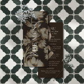 Rustic Brown Botanical Pattern Wedding Menu