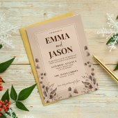 Rustic Brown Botanische bruiloft Kaart