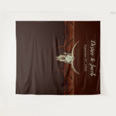 Rustic Brown Bull Skull Country Western Weddenscha Wandkleed (Voorkant (horizontaal))