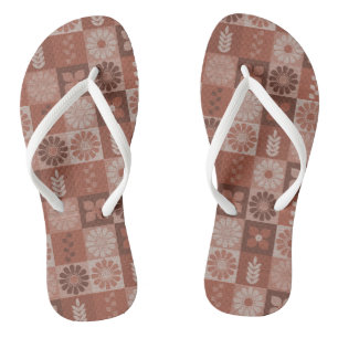 Rustic Brown Burlap Flowers laat Teenslippers acht