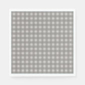 Rustic Brown Check Buffalo Pset Blue Trim Napkins Servetten (Voorkant)