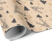 Rustic Brown Christmas Cadeaupapier (Rol Hoek)