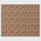 Rustic Brown Christmas Plaid Cadeaupapier (Vlak)