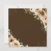 Rustic Brown Cream Floral Greenery valt binnen Kaart (Achterkant)