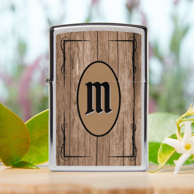 Rustic Brown Custom Monogrammed Stylish (On Table)