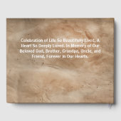 Rustic Brown Custom Text Photo Memorial Funeral Gastenboek (Achterkant)