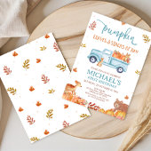 Rustic Brown Fall Pumpkin Truck 1st Birthday Kaart