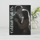 Rustic Brown foto bruiloft uitnodiging (Staand voorkant)