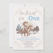 Rustic Brown Frame Hoe het Westen werd 1e Verjaard Kaart (Voorkant)