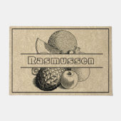 Rustic Brown Fruit Variation Custom Name Welkom Deurmat (Voorkant)