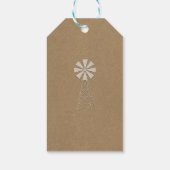 Rustic Brown Kraft Boerderij Windmill Modern Weddi Cadeaulabel (Achterkant)
