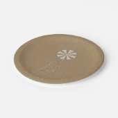 Rustic Brown Kraft Boerderij Windmill Modern Weddi Papieren Bordje (Gekanteld)