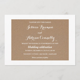 Rustic Brown Kraft Paper country Wedding Kaart
