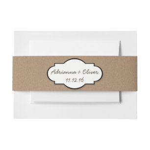 Rustic Brown Kraft Paper country Wedding Uitnodigingen Wikkel