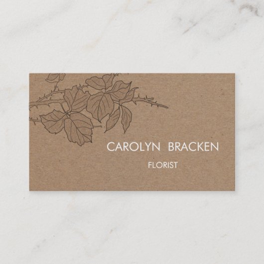 Rustic Brown Kraft Paper lekt Visitekaartje (Voorkant)