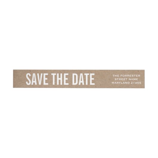 Rustic Brown Kraft Paper Save the Date Wedding (Individueel)