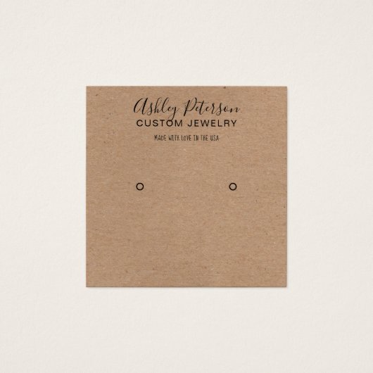 Rustic brown kraft stud earring display (Devant)