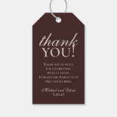 Rustic Brown Monogram Wedding Thank You Cadeaulabel (Voorkant)
