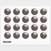 Rustic Brown & Off White Floral Wedding Ronde Sticker (Vel)