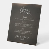 Rustic Brown Open Bar Wedding  Reclamebord Met Voetstuk (Voorkant)