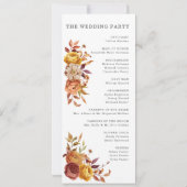 Rustic Brown Orange Programme de Mariage de automn (Dos)