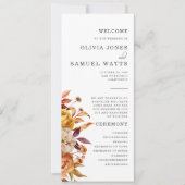 Rustic Brown Orange Programme de Mariage de automn (Devant)