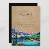 Rustic Brown Paper Mountain Forest Wedding Kaart (Voorkant / Achterkant)