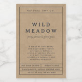 Rustic Brown Simple Elegant Minimal Candle Label Voedselcontainer Etiket (Enkel label)